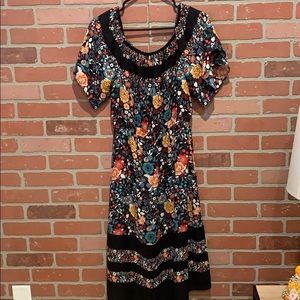 Black floral spring dress